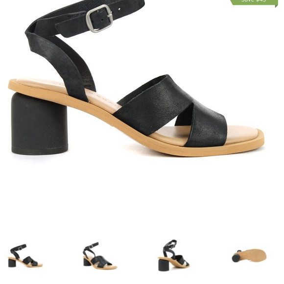 Lucky Brand Women’s Pemal Black Leather Heeled Sandal - Picture 7 of 7